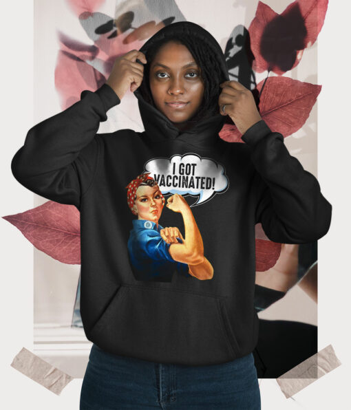 2021-03-Women-Hoodie-Pro-Vaccine-Vaccinated-Rosie-The-Riveter-Vaccinator-Mockup3-Black.jpg