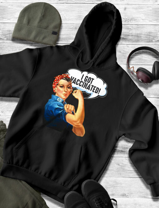 2021-03-Women-Hoodie-Pro-Vaccine-Vaccinated-Rosie-The-Riveter-Vaccinator-Mockup4-Black.jpg